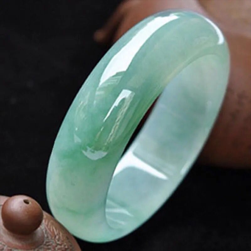 Lighting - Pulseira de jade natural de Myanmar,