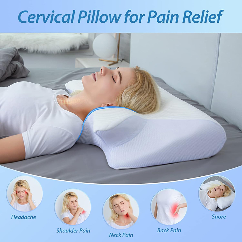 Memory Foam Orthopedic Pillow Neck Pain - Nova Almofada Cervical de Espuma Viscoelástica