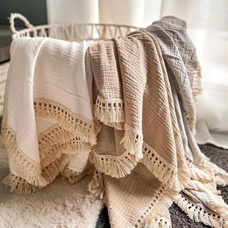 Muslin Cotton Bedspread - Swaddle de musselina de algodão para