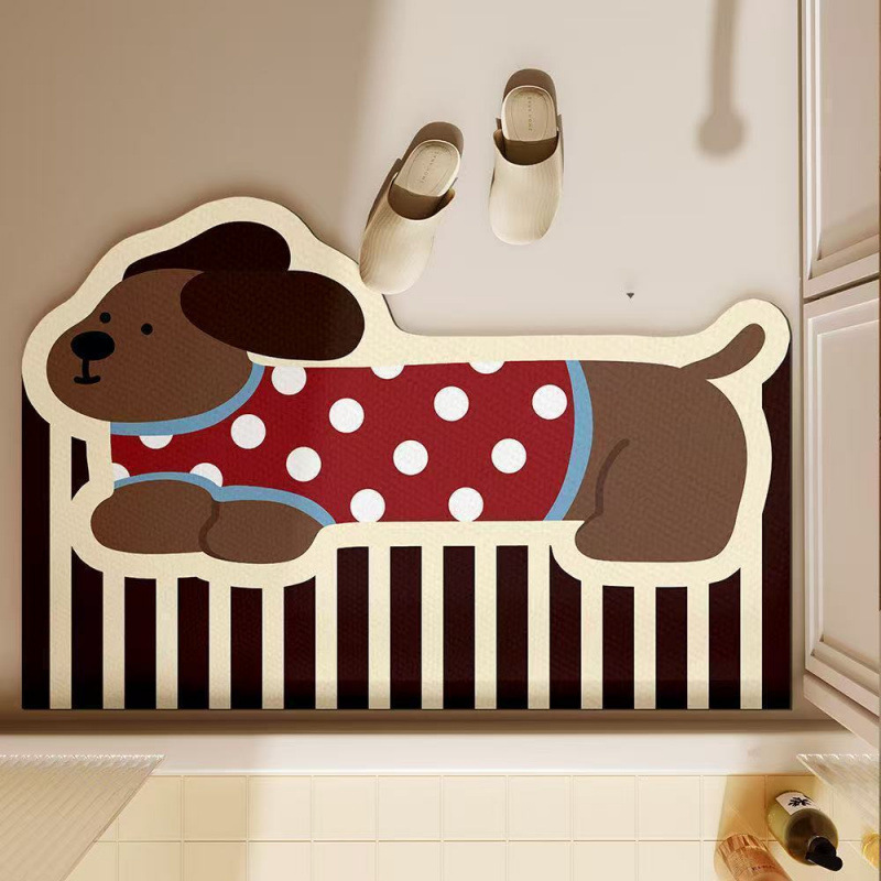 Quick Dry Diatomite Bath Mat - Tapete de Banheiro Fofo com Estampa