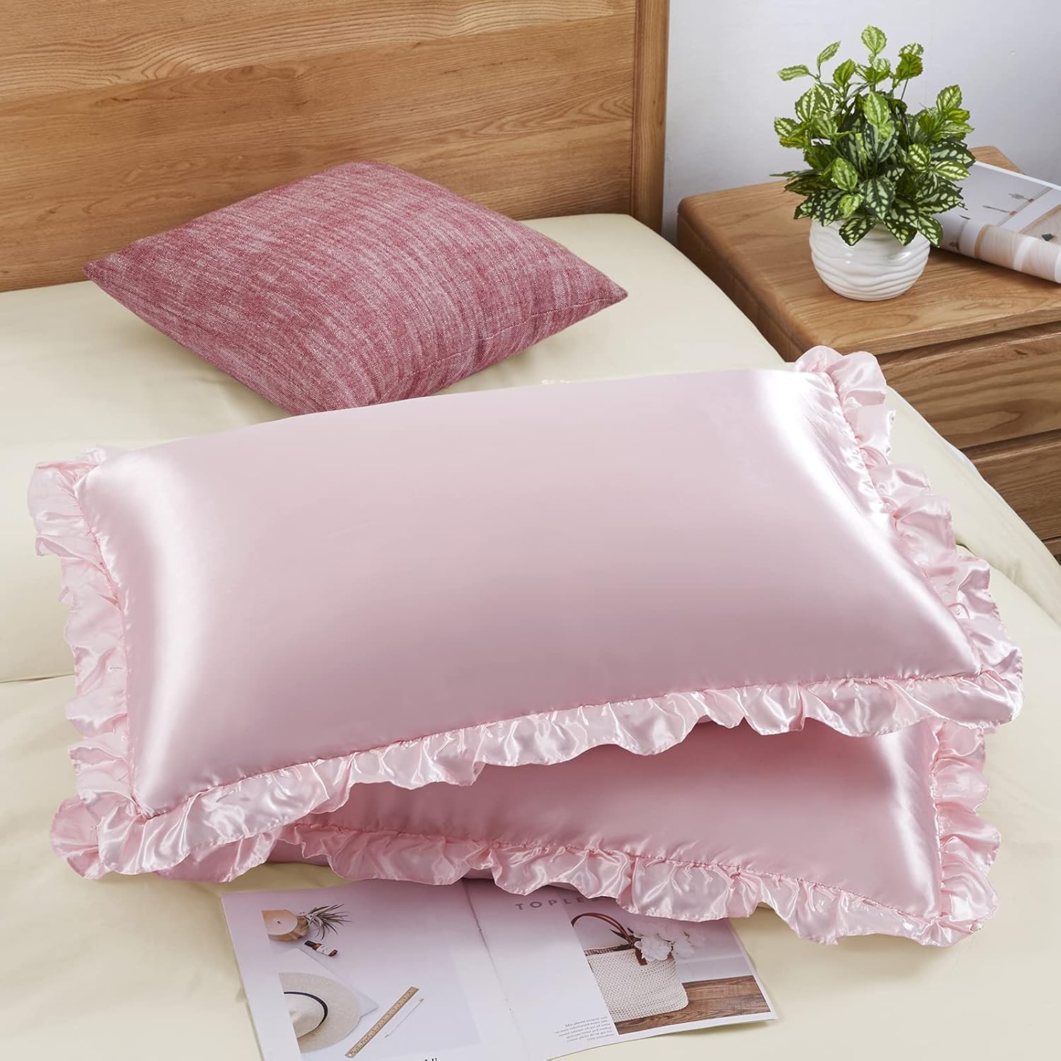 Satin Silk Pillowcase Hair Skin - 2 Peças de Fronhas de Cetim