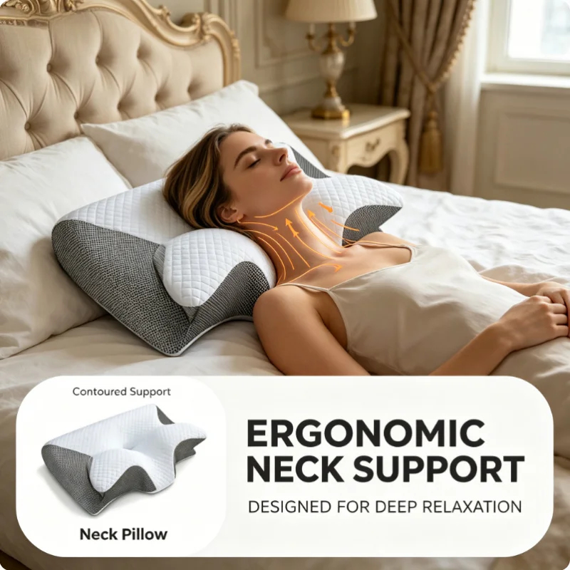 Almofada Cervical Ergonômica d - Memory Foam Orthopedic Pillow Neck Pain avaliação e preço