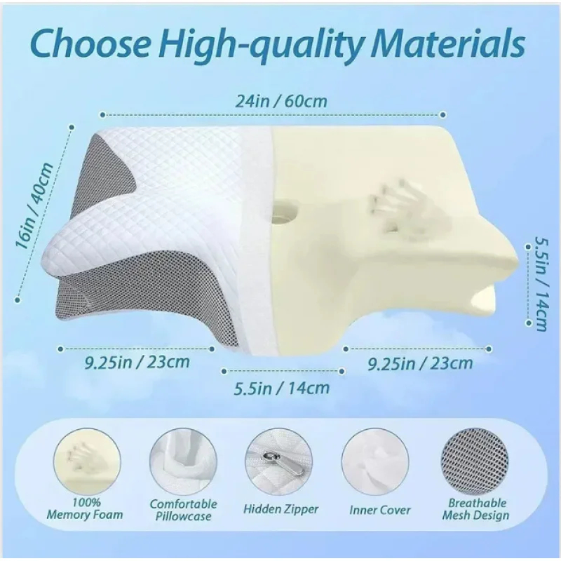 Almofada Cervical Ergonômica d - Memory Foam Orthopedic Pillow Neck Pain avaliação e preço