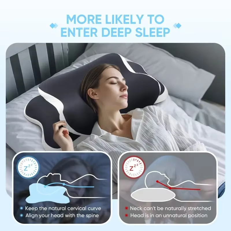 Almofadas de Espuma Viscoelást - Memory Foam Orthopedic Pillow Neck Pain avaliação e preço