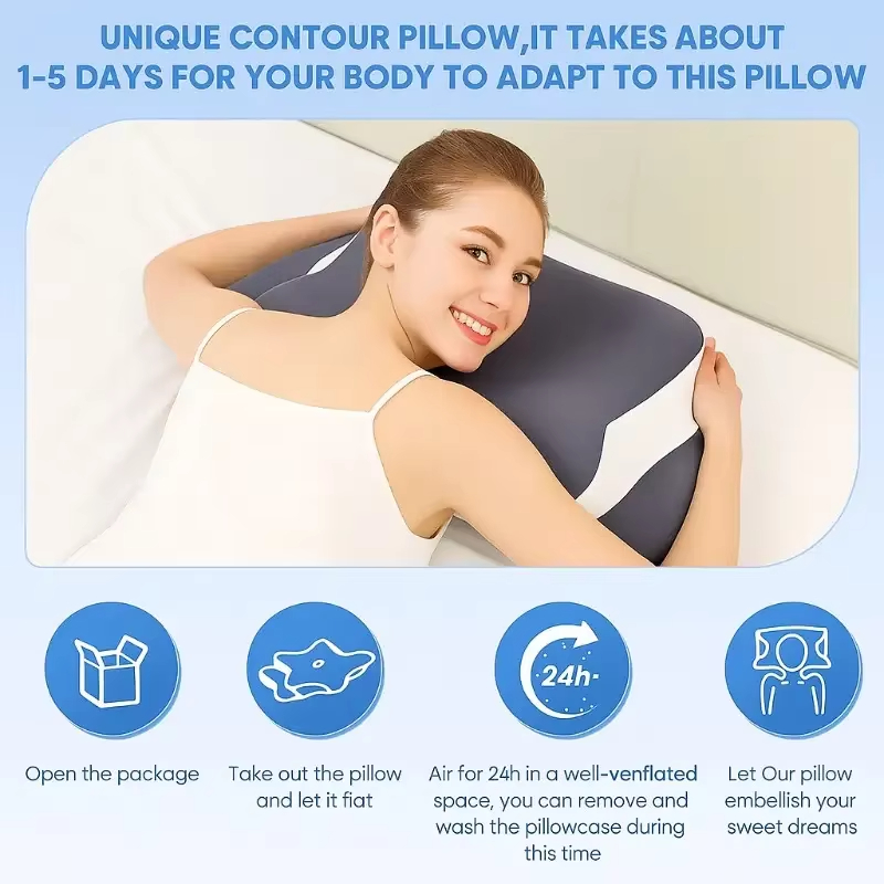 Almofadas de Espuma Viscoelást - Memory Foam Orthopedic Pillow Neck Pain avaliação e preço