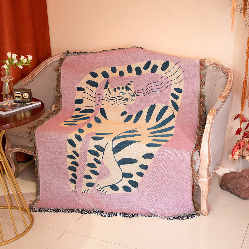 Manta Decorativa Jacquard Abst - Boho Throw Blanket Fringe avaliação e preço