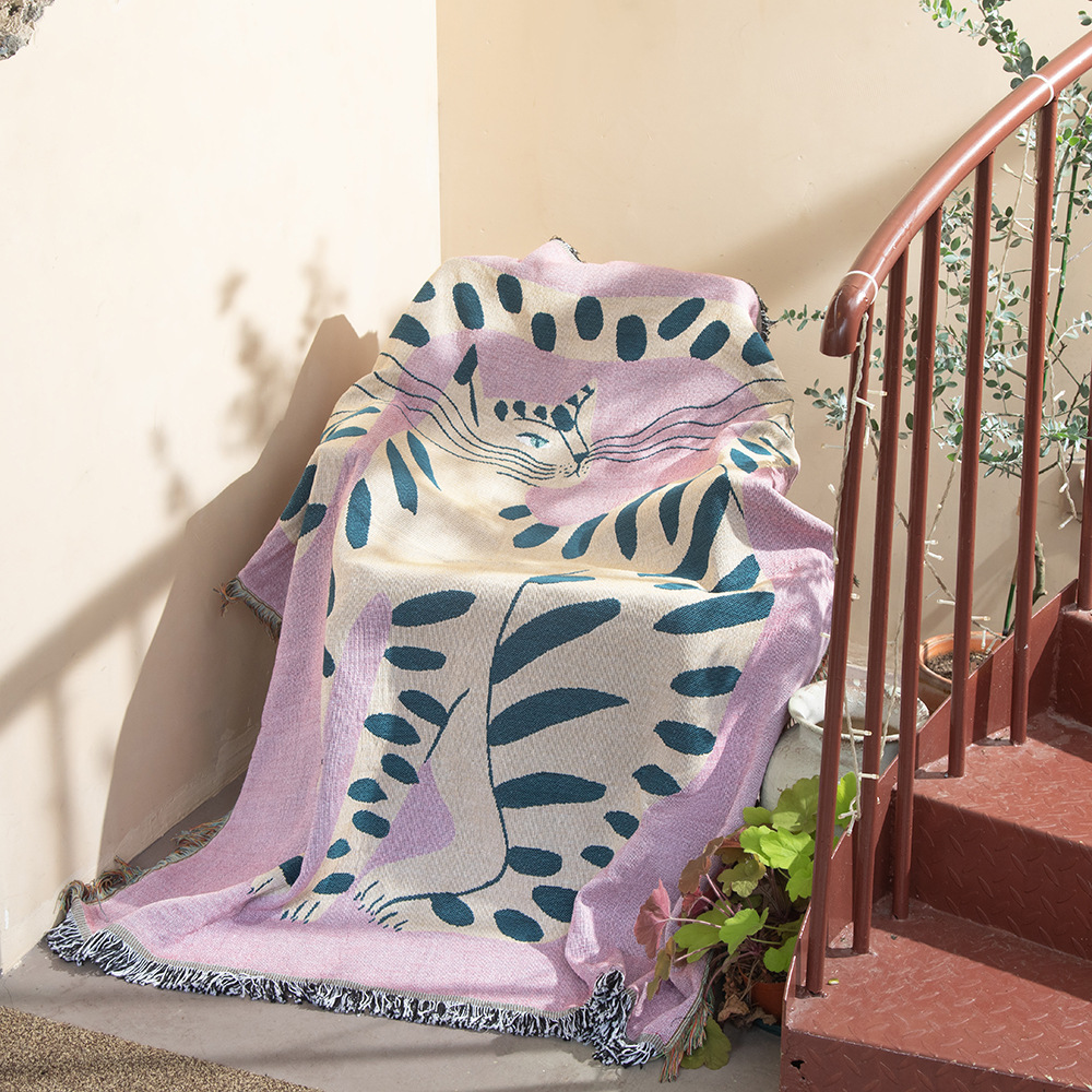 Manta Decorativa Jacquard Abst - Boho Throw Blanket Fringe avaliação e preço