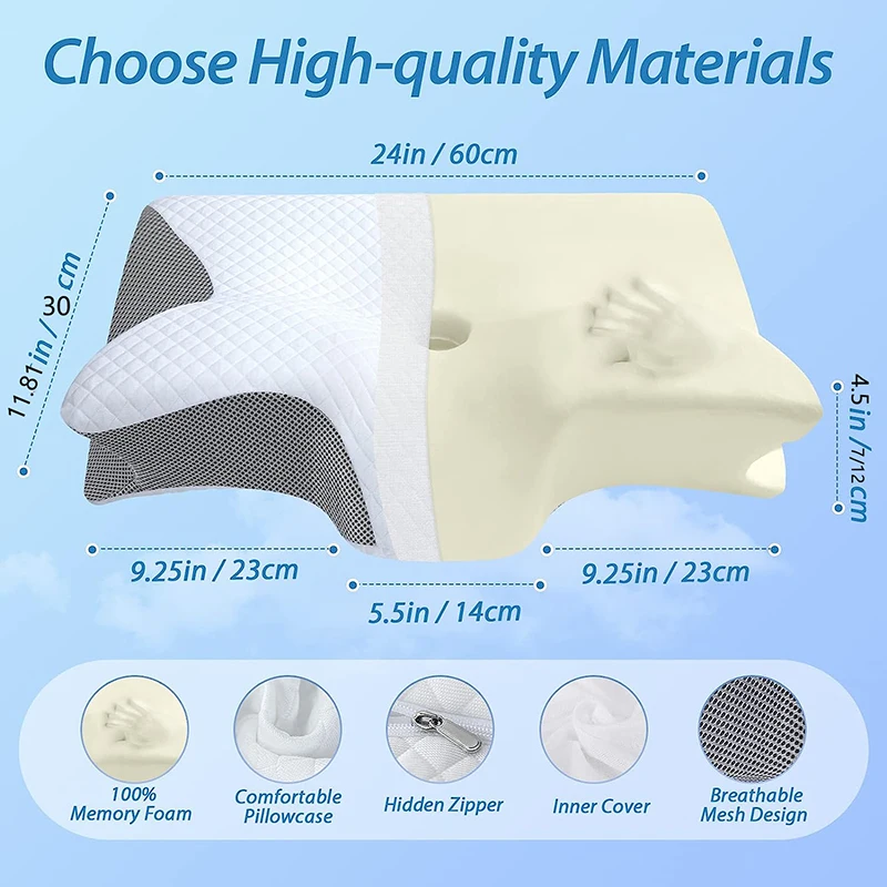 Almofada Ortopédica Contornada - Memory Foam Orthopedic Pillow Neck Pain avaliação e preço