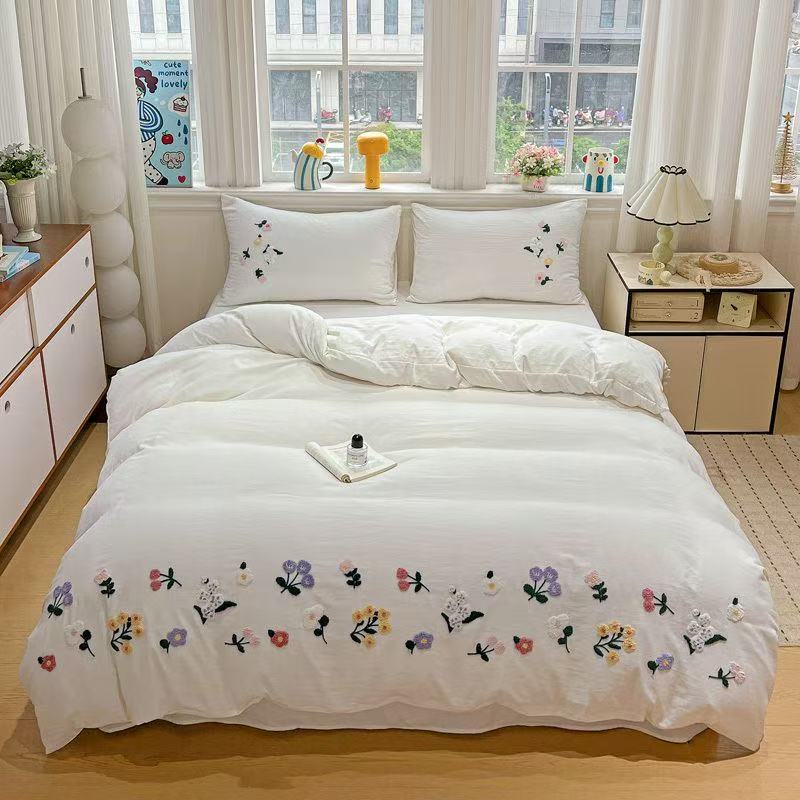 Capa de edredão com bordados f - Aesthetic Floral Duvet Cover avaliação e preço