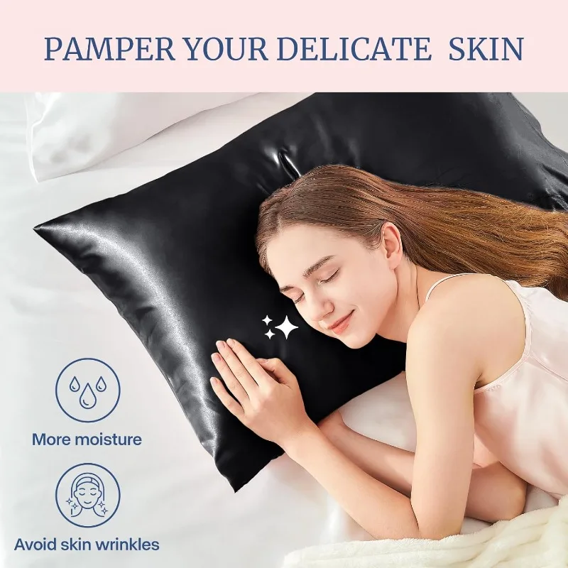 Fronha de cetim de vários tama - Satin Silk Pillowcase Hair Skin avaliação e preço