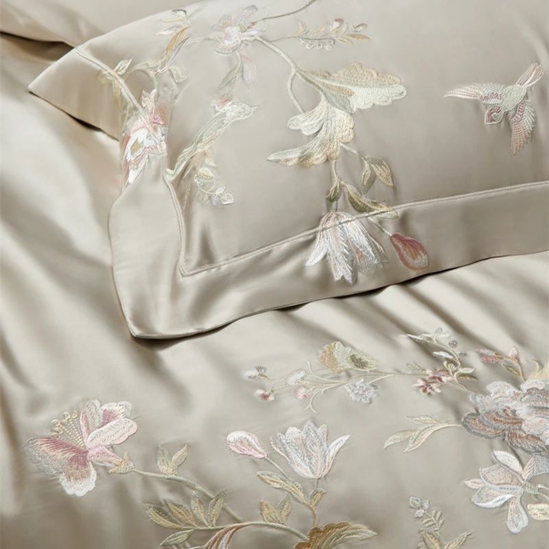 Alta precisão brocado lyocell  - Aesthetic Floral Duvet Cover avaliação e preço