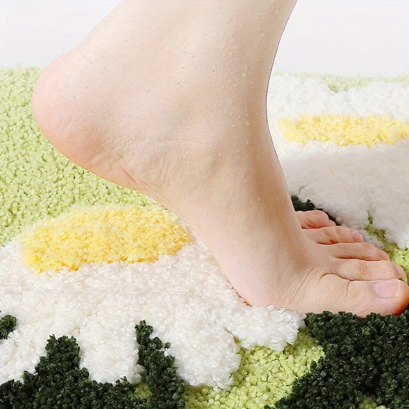 Tapete de Banheiro Floral Anti - Quick Dry Diatomite Bath Mat avaliação e preço